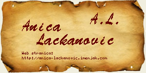 Anica Lackanović vizit kartica